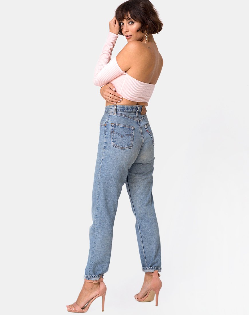Immagine di Ganis Crop Top a maniche lunghe in maglia vaporosa Candy