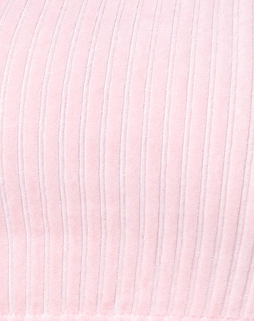 Immagine di Ganis Crop Top a maniche lunghe in maglia vaporosa Candy