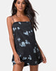 Immagine di Gashi Slip Dress in Mono Flower Raso nero