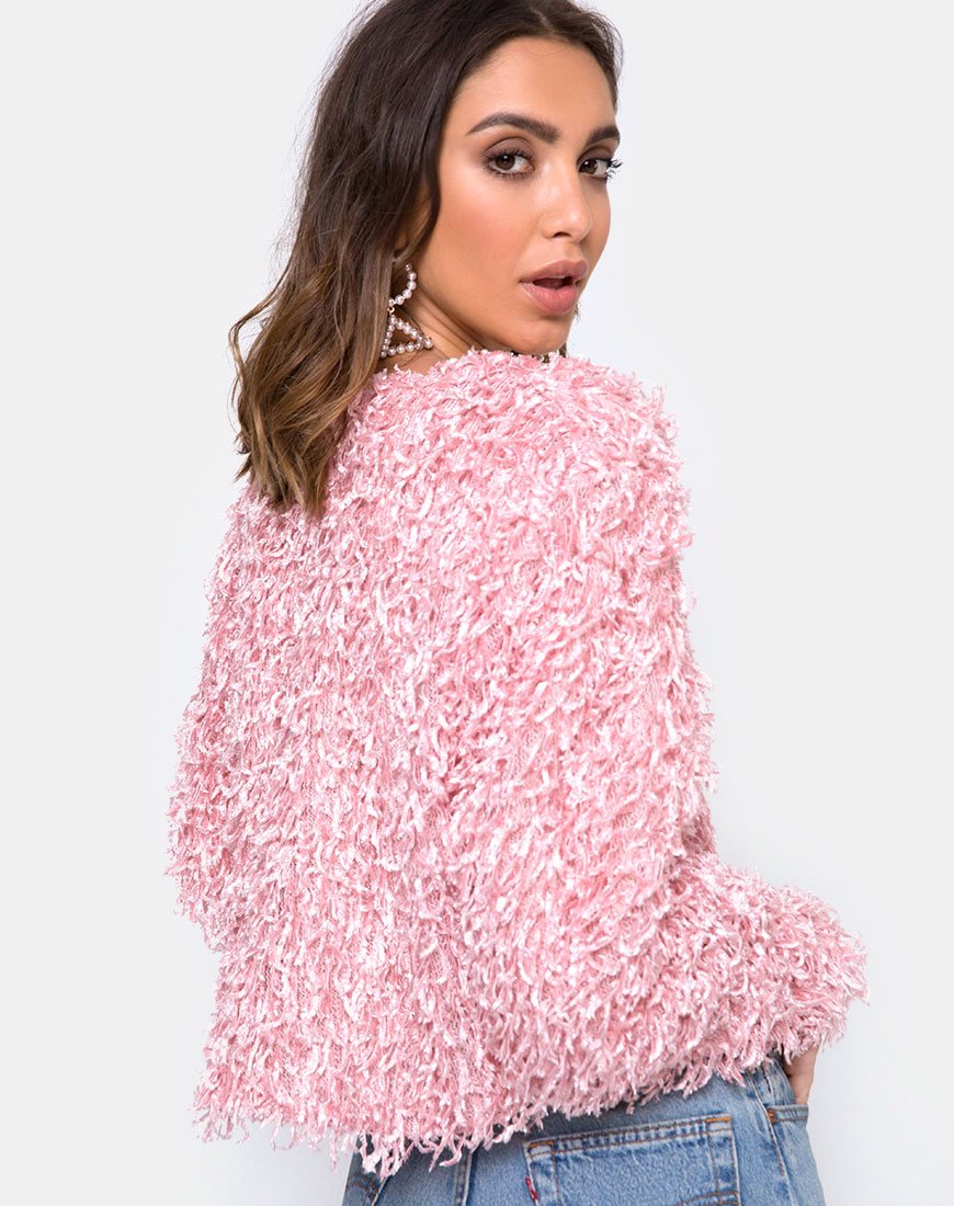 Immagine di Gasta Cardi in maglia Shaggy Rosa zucchero
