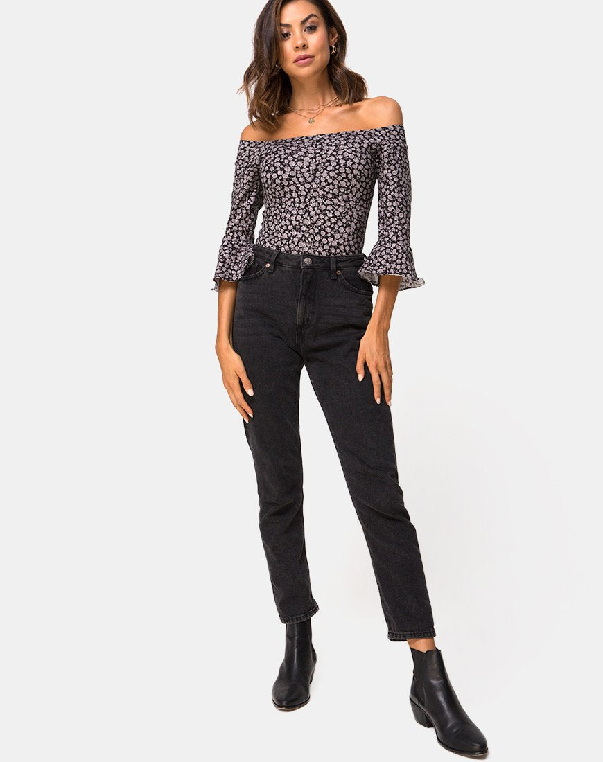 Immagine di Gaton Corpetto Bardot in Ditsy Rose Nero