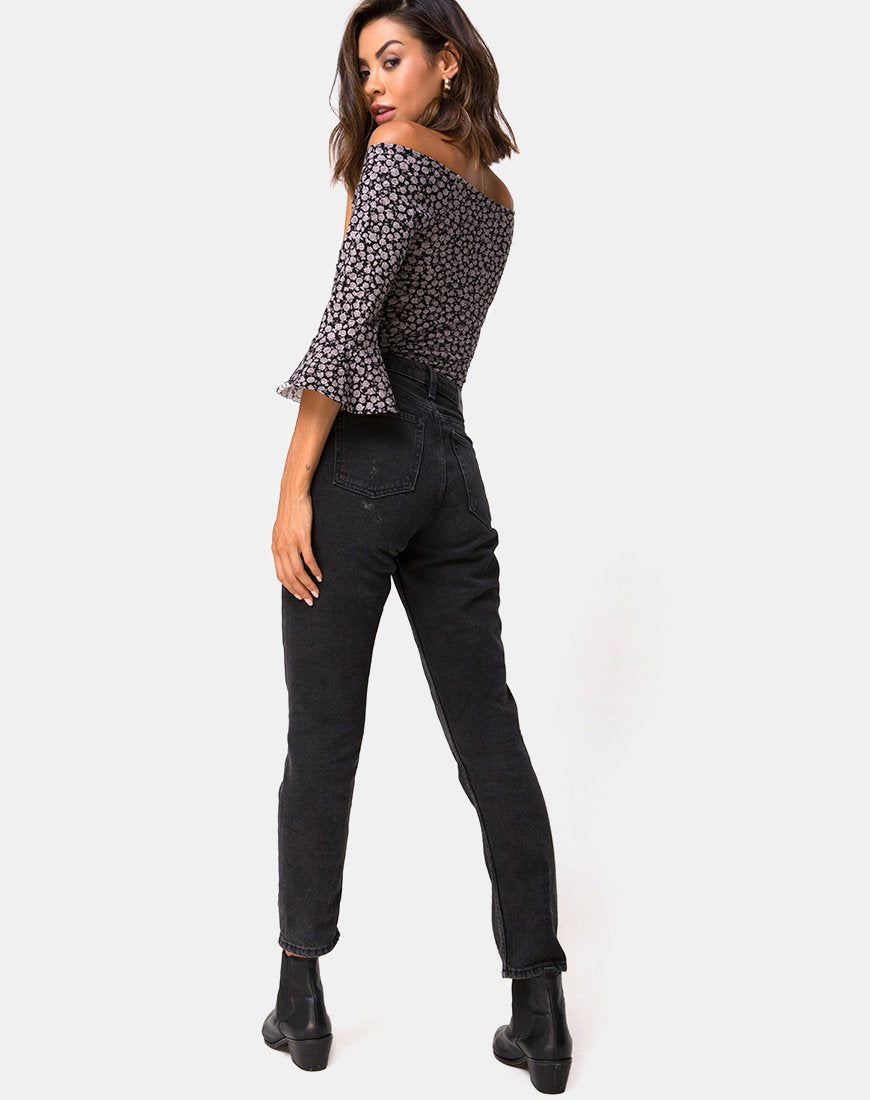 Immagine di Gaton Corpetto Bardot in Ditsy Rose Nero