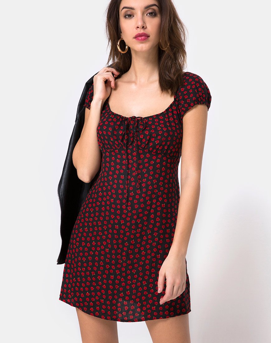 Mini abito Gaval in Dotty Rose Nero