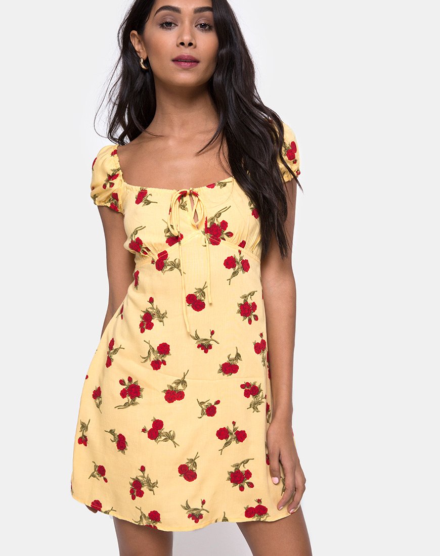Mini abito Gaval in Falling Rose Yellow