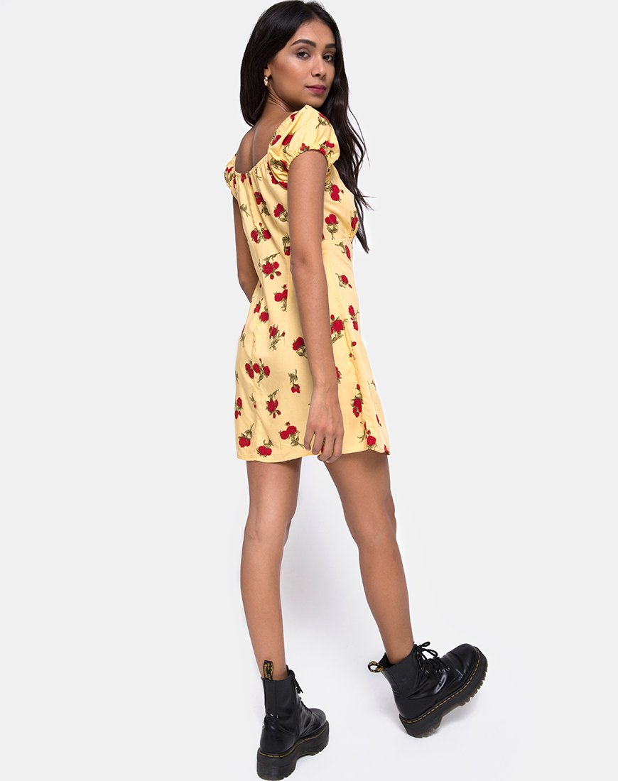 Immagine di Gaval Mini Dress in Falling Rose Yellow