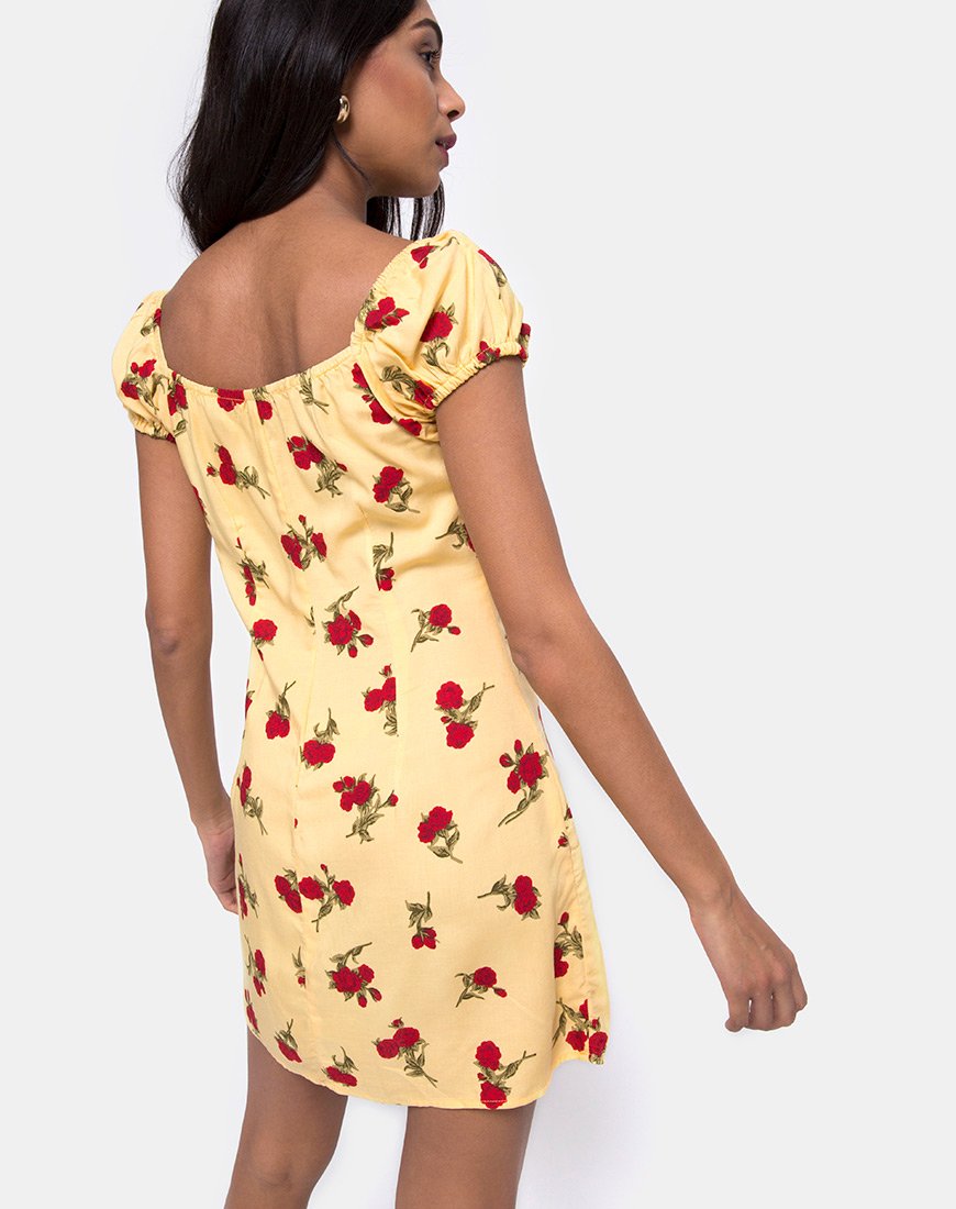 Immagine di Gaval Mini Dress in Falling Rose Yellow