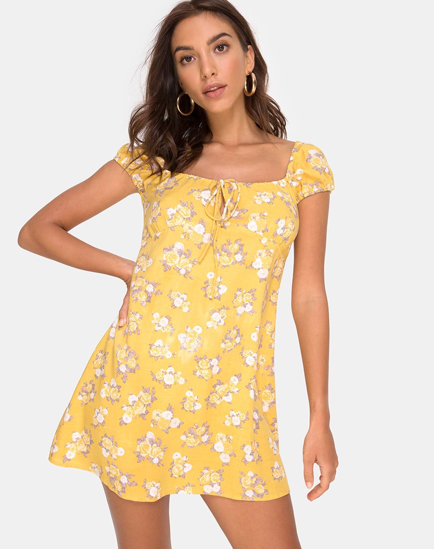Mini abito Gaval in Rose Bunch Yellow