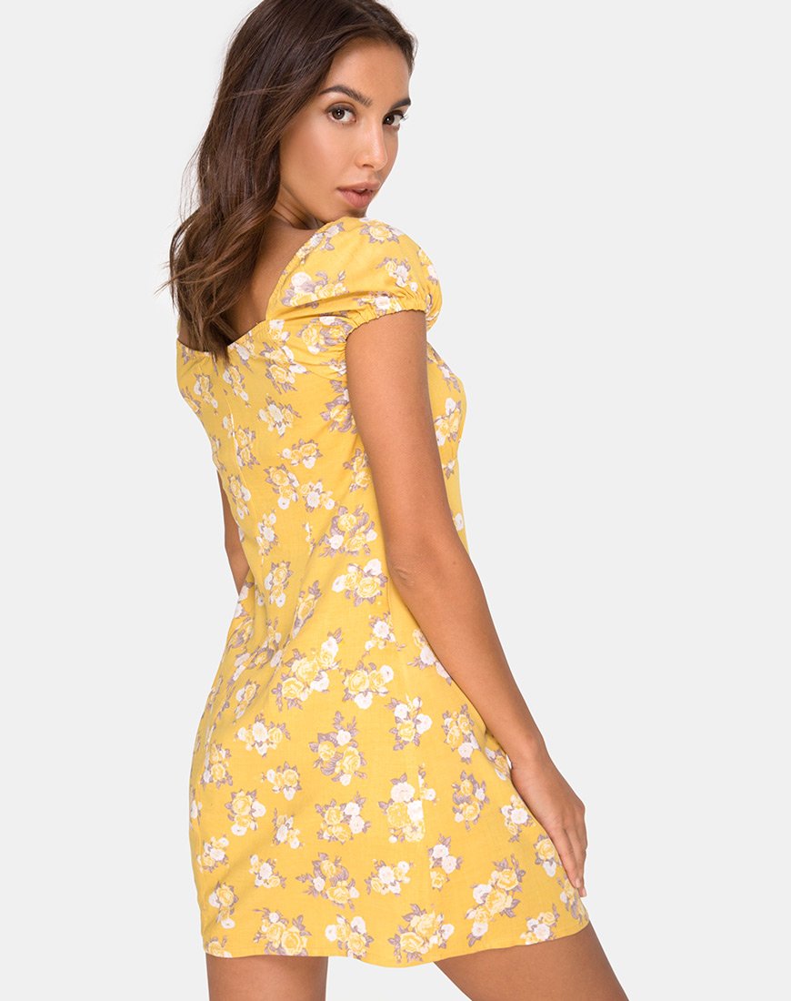 Mini abito Gaval in Rose Bunch Yellow