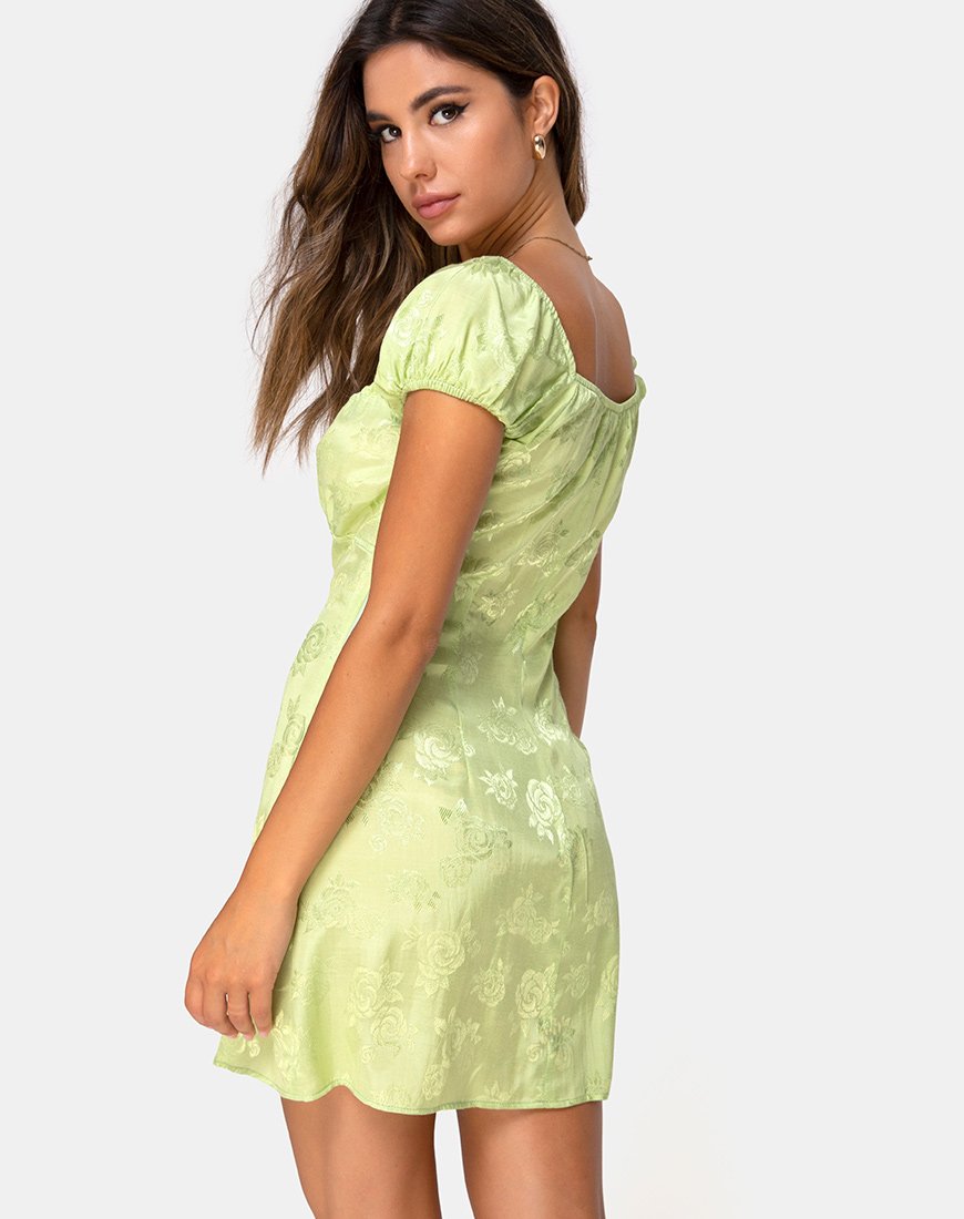 Immagine di Gaval Mini Abito In Raso Rosa Lime