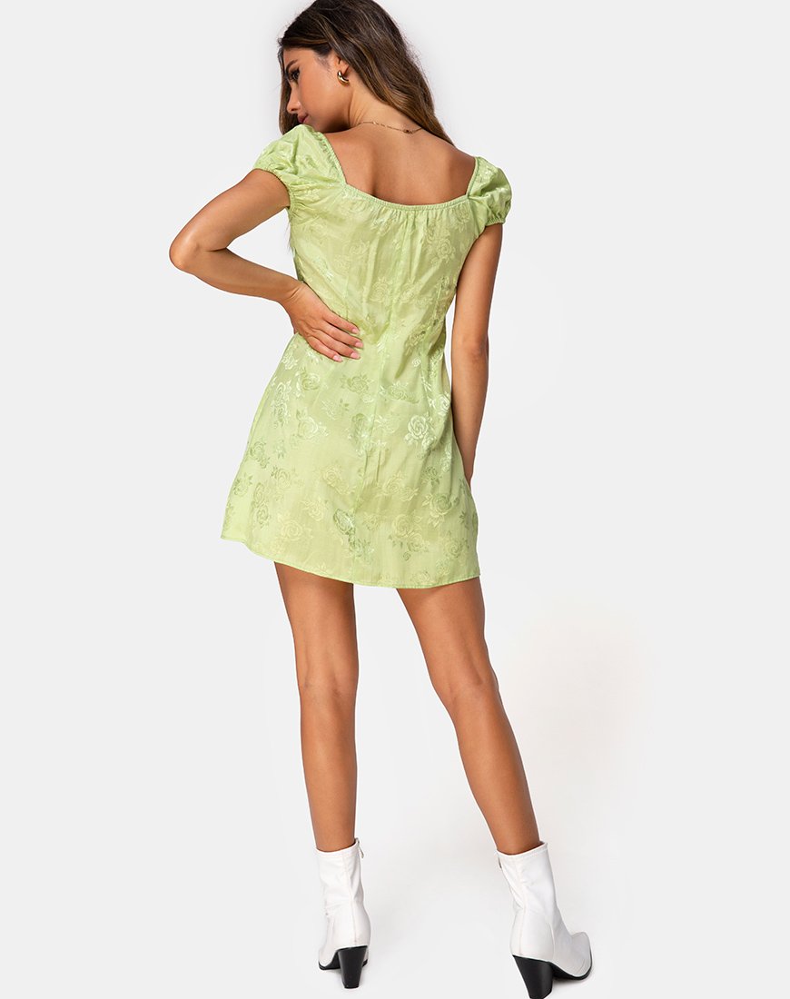 Immagine di Gaval Mini Abito In Raso Rosa Lime