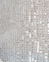  Drappo in paillettes argento
