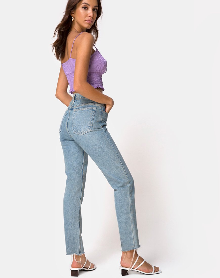 Immagine di Gemala Cami Top in satin Ditsy Rose Lavanda