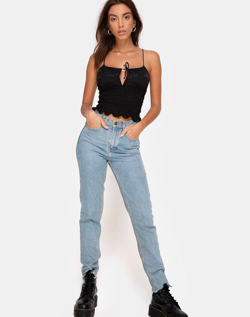 Immagine di Gemala Top in Satin Rose Nero