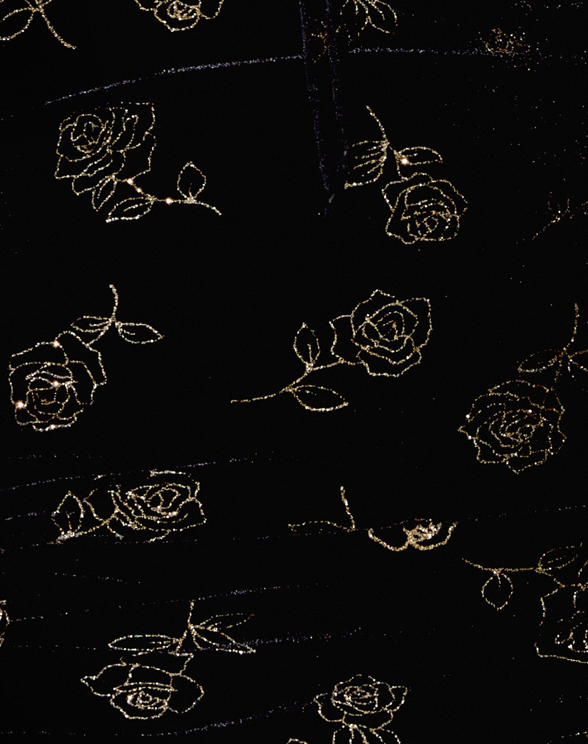 Immagine di Genata Mini Dress in nero e oro Rose Stamp