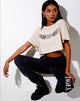 Immagine di Georgi Cropped Tee in Stone Angel Energy Wings