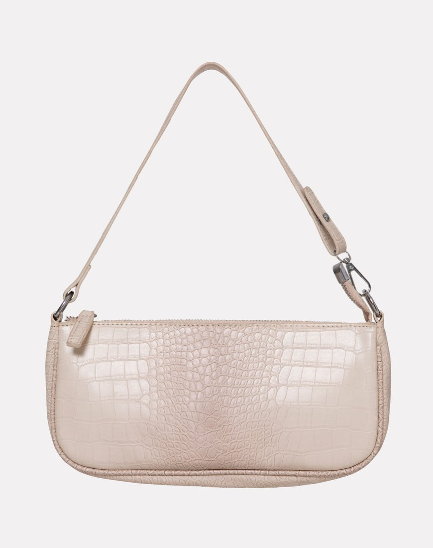 Immagine della borsa a tracolla Gigi in Croc Beige