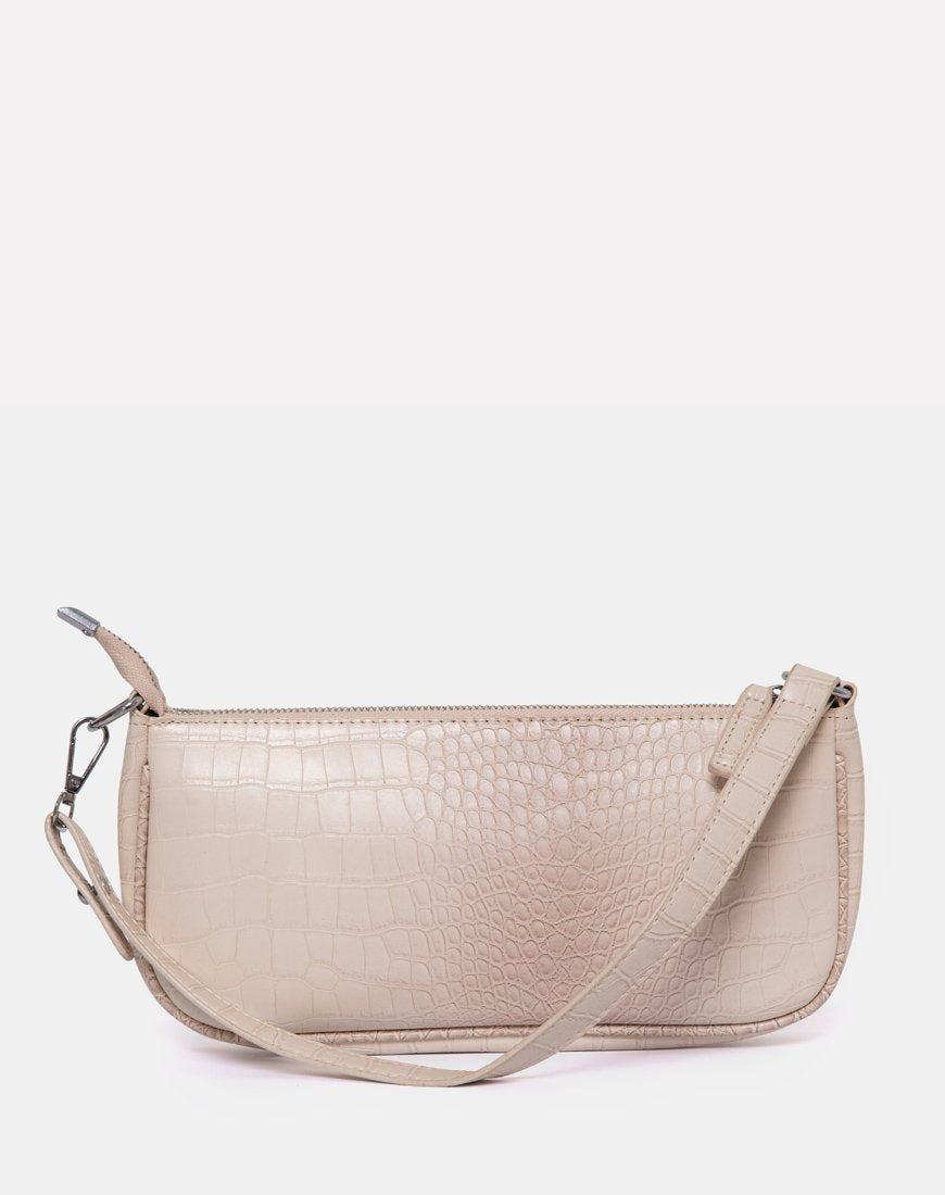 Immagine della borsa a tracolla Gigi in Croc Beige