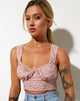 Immagine di Gilda Crop Top in Flower Fun Lilac Lemon