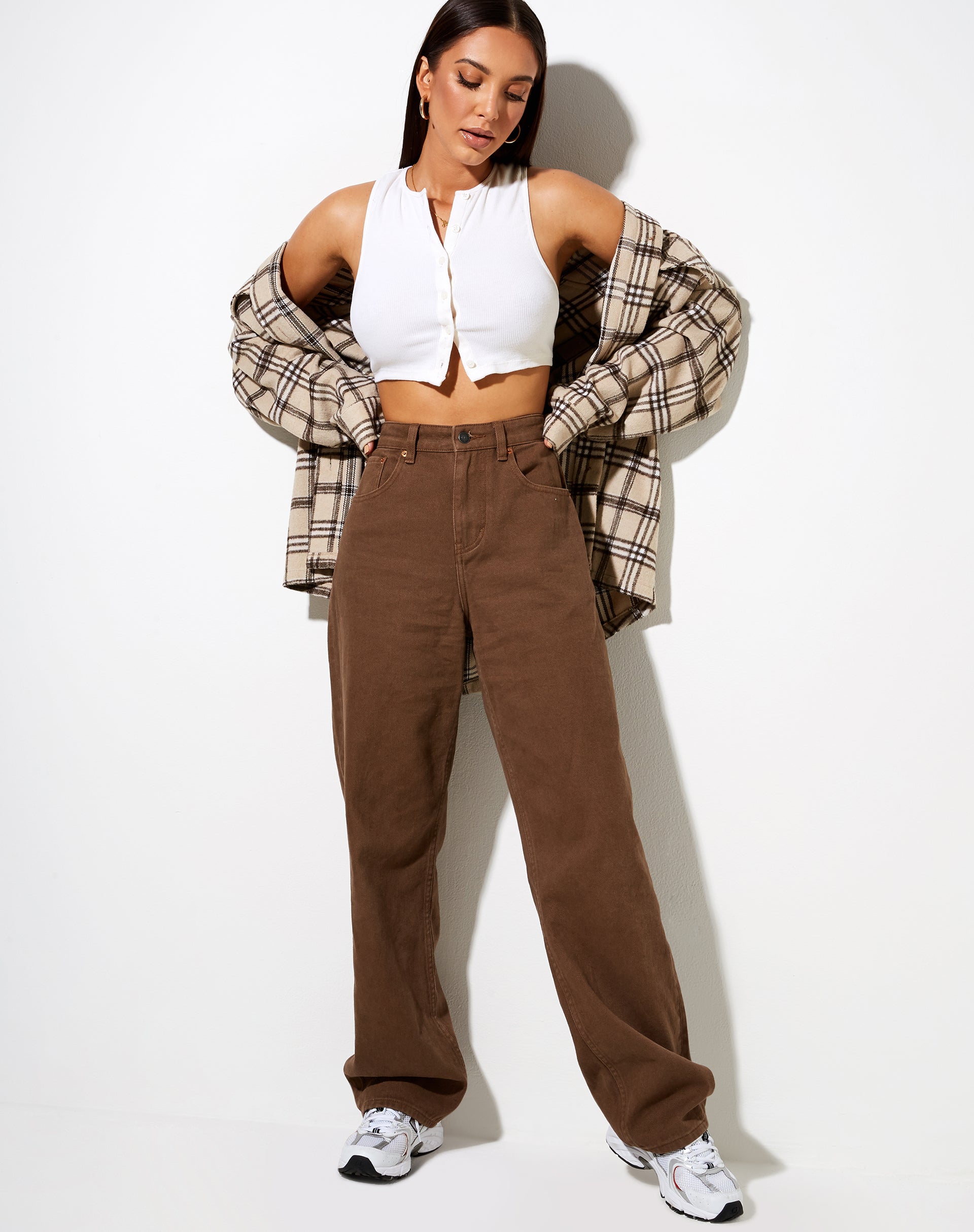 Immagine di Gilly Crop Top in Rib Ivory
