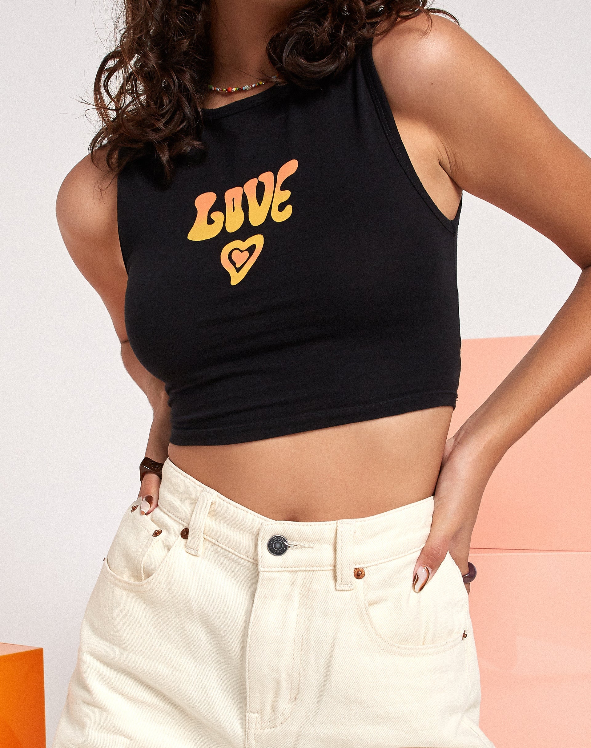 Immagine di Gimon Crop Top in Black Love