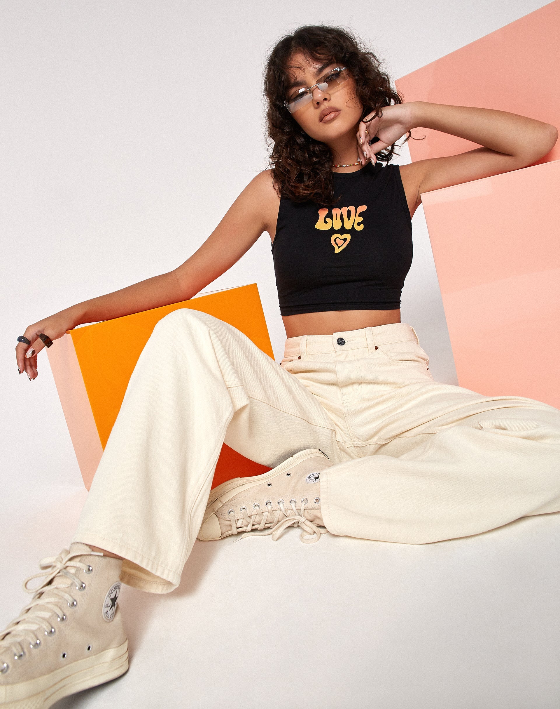 Immagine di Gimon Crop Top in Black Love