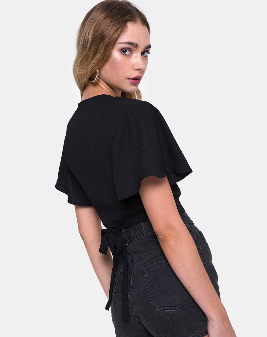 Gios Crop Top in nero crep
