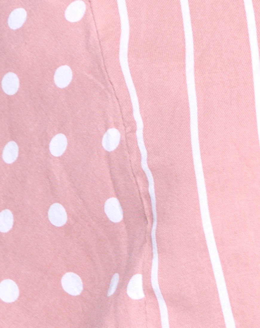 Immagine di Gios Wrap Top a righe rosa e bianco