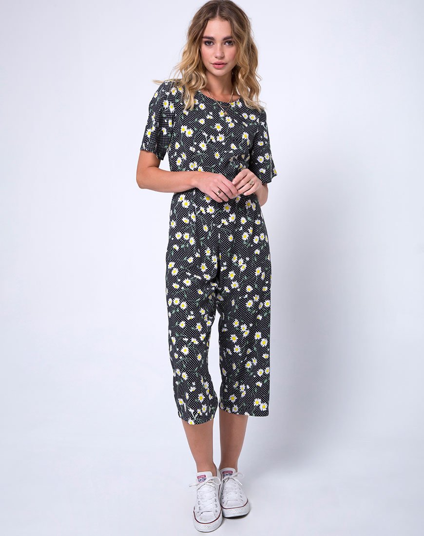 Tuta Giotto in Polka Daisy nero