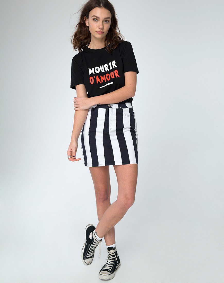 Immagine di Girl Fit Tee in Mourir DAmour Nero