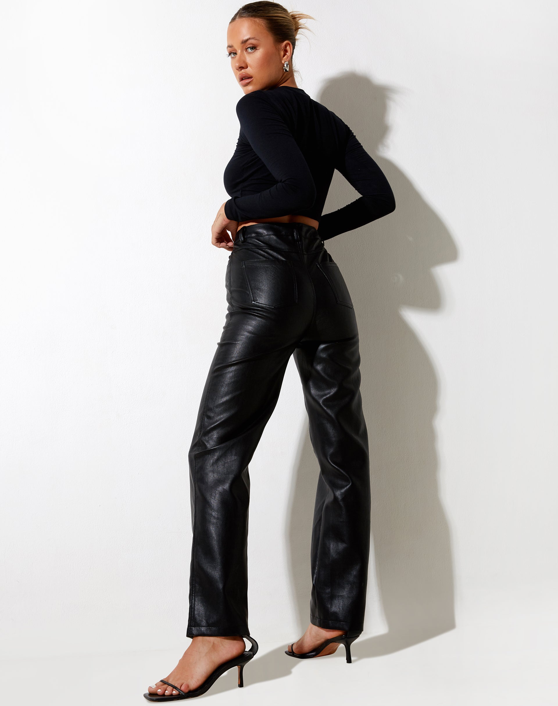Immagine di Gisy Crop Top in Lycra Nero