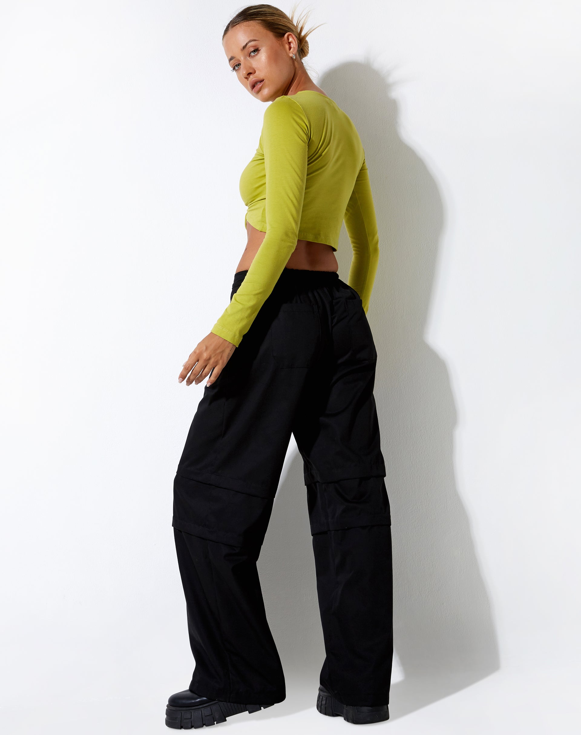 immagine di Gisy Crop Top in Lycra Lime