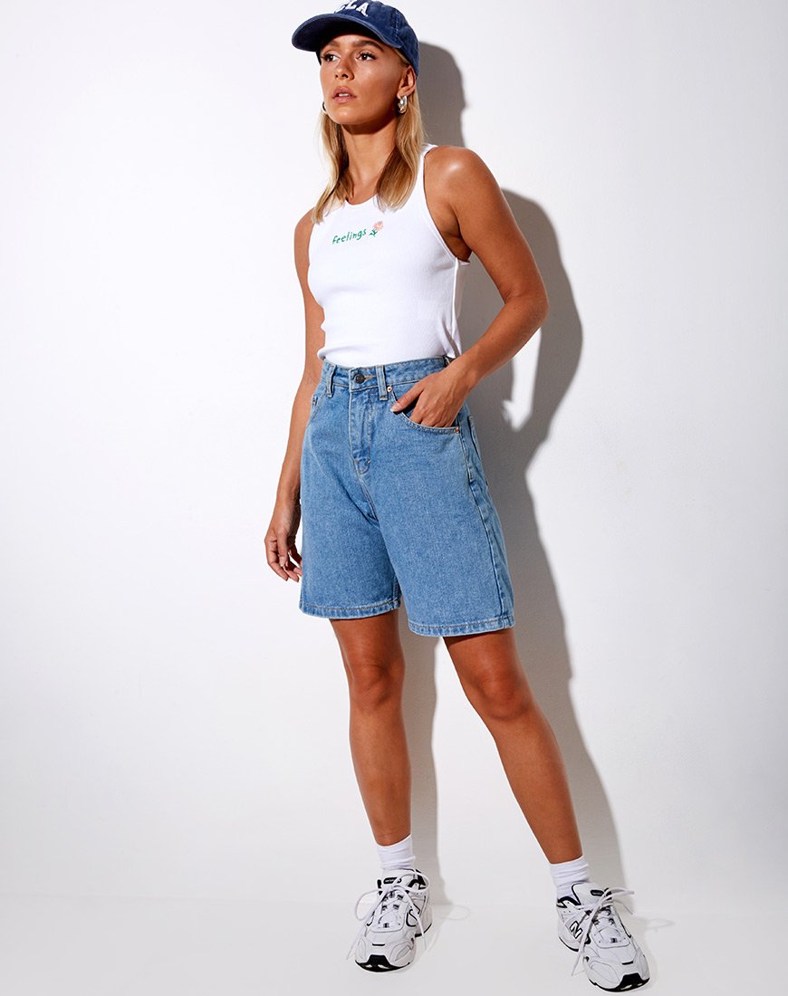 Immagine di Givas Crop Top in bianco Feelings Embro
