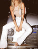 Immagine di Zoven Flare Trouser in PU opaco Stone
