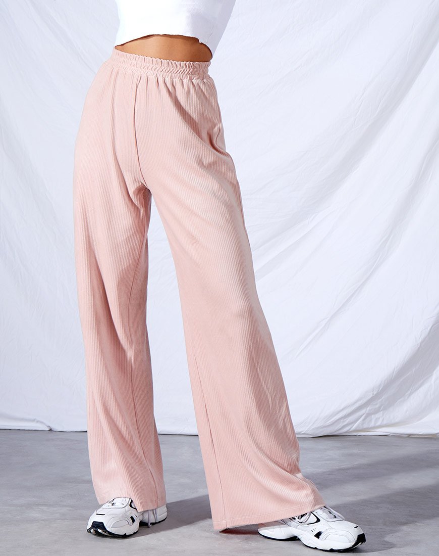 Pantaloni Obeli in velluto a coste rosa chiaro
