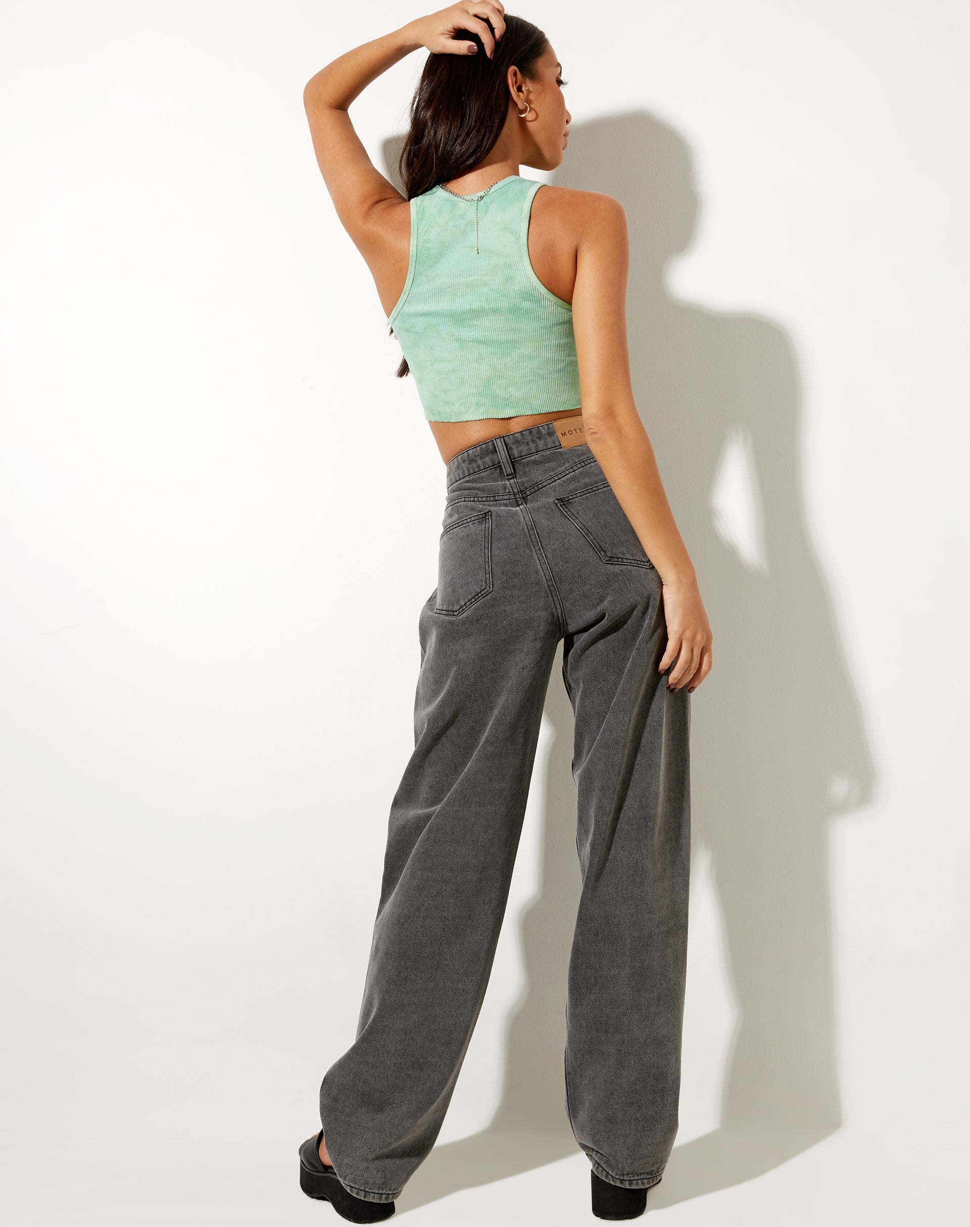 Immagine di Givas Crop Top in verde Tie Dye
