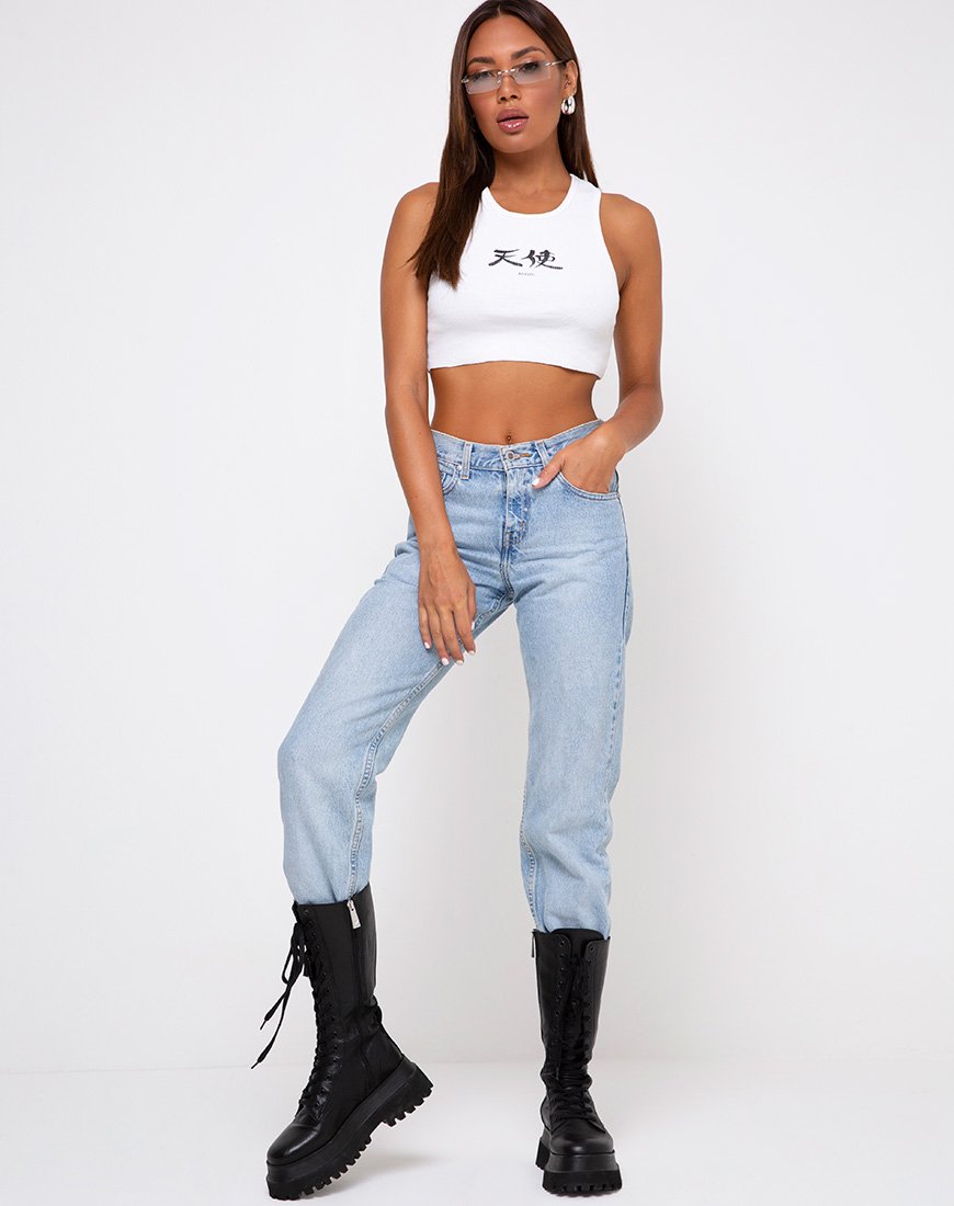 Immagine di Givas Crop Top in bianco Japanese Angel