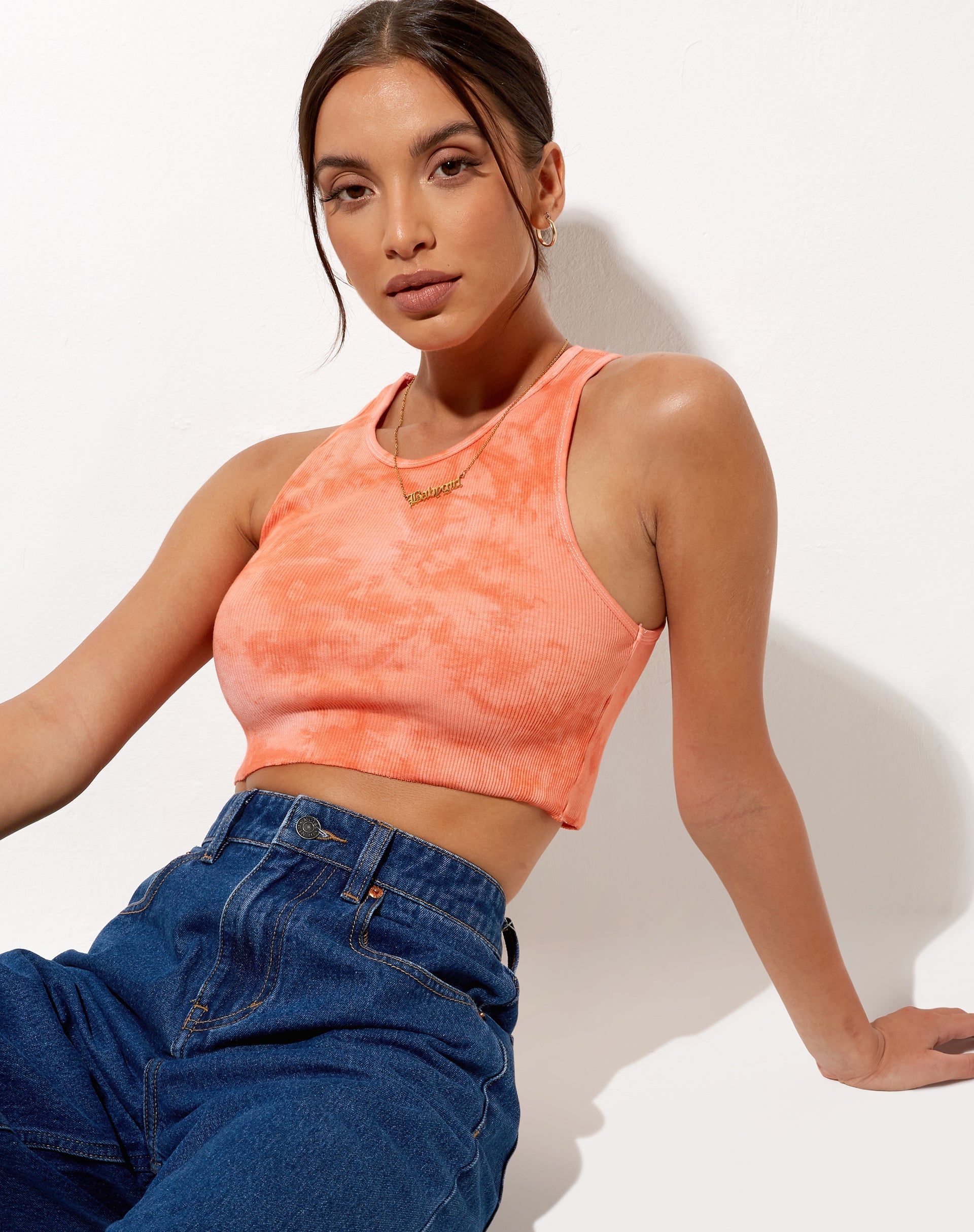 Immagine di Givas Crop Top in tangerine tie dye