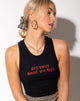 Immagine di Givas Crop Top nero con Set Your Soul On Fire in rosso