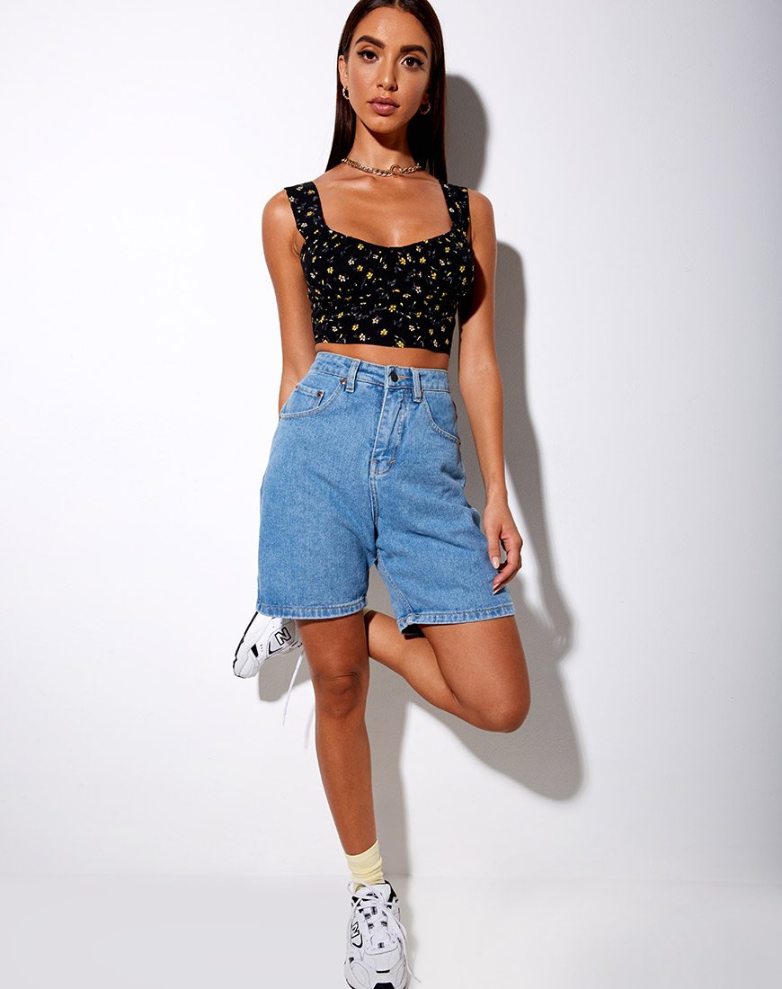 Immagine di Gladis Gilet Crop Top in Pretty Petal Black