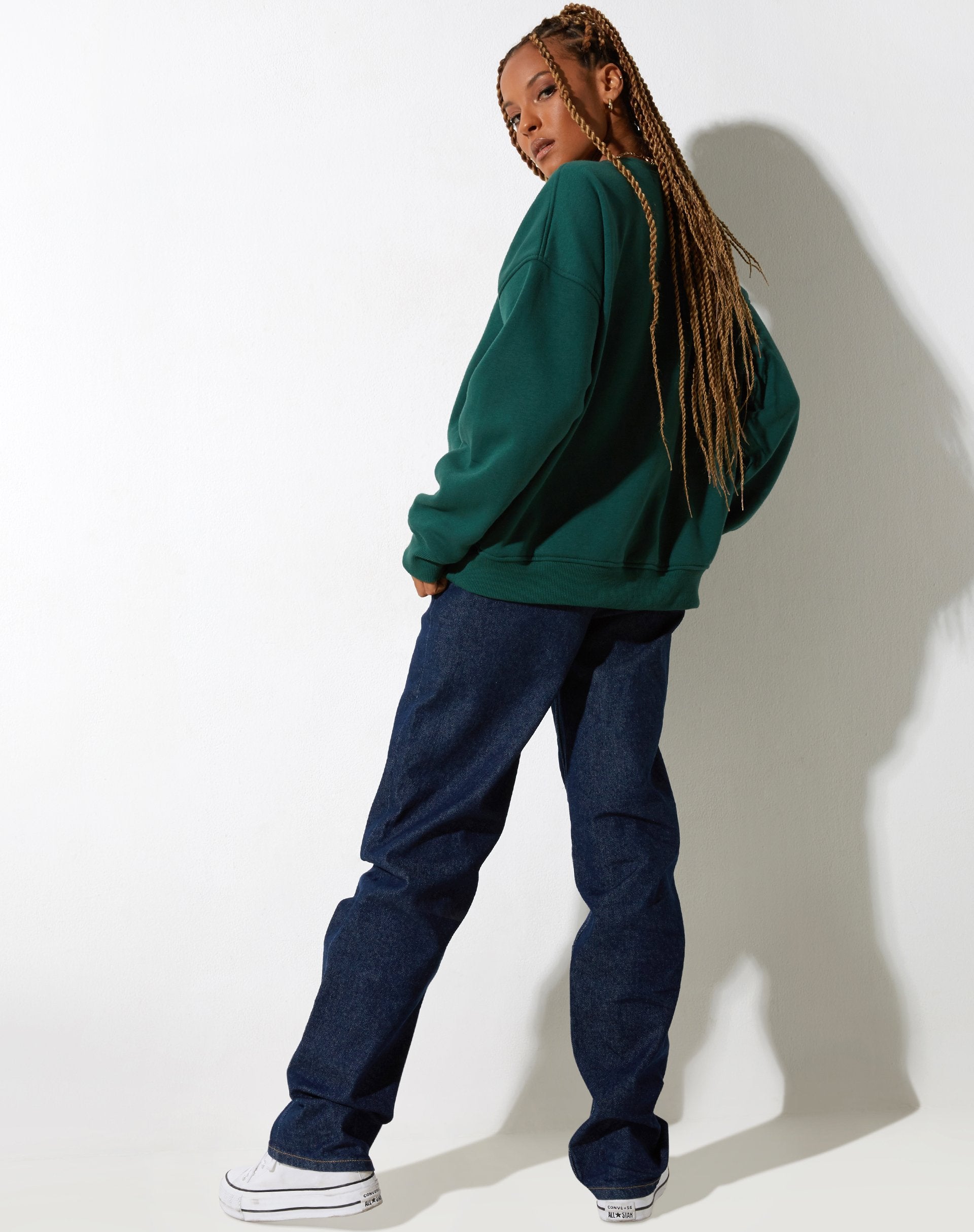 Felpa Glan in verde bosco M Classics