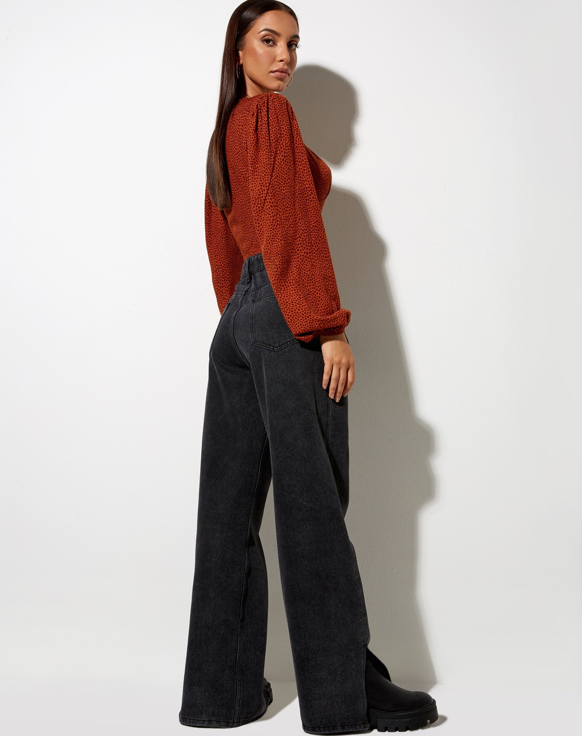 Immagine di Glario Crop Top in Mini Croc Brown
