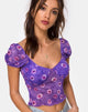 Immagine di Glasty Crop Top in Daisy Daze viola