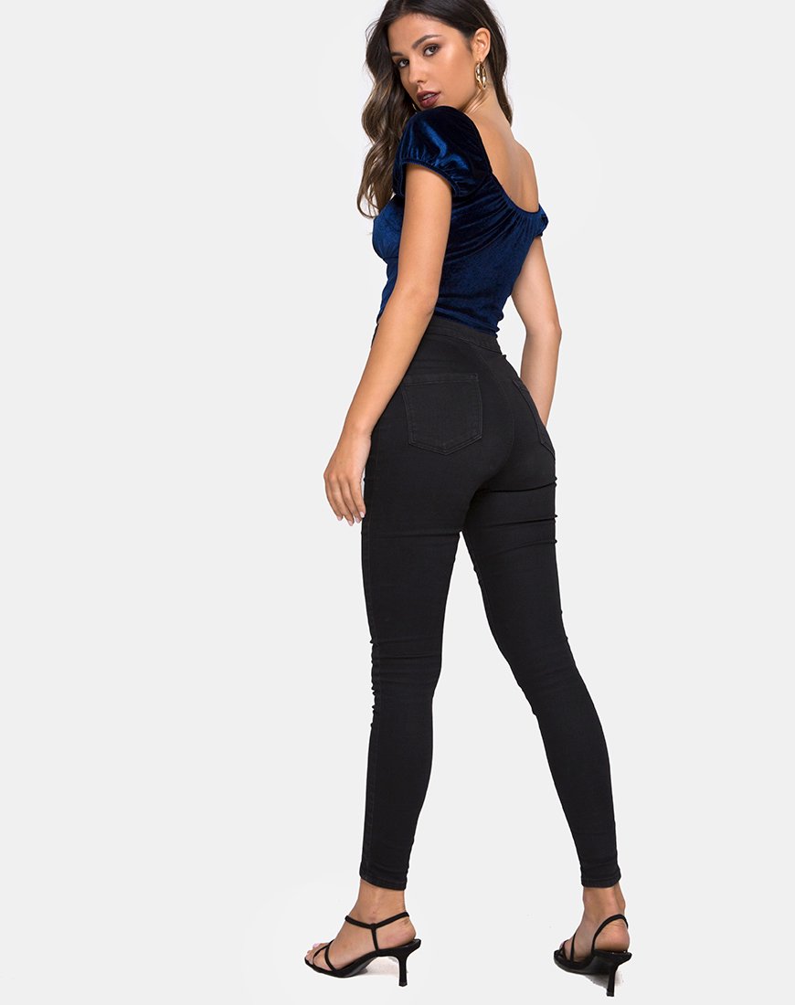 Immagine di Glaty Top in Velluto Navy