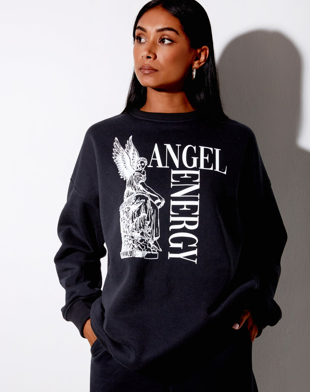 Felpa Glo in nero "Angel Energy