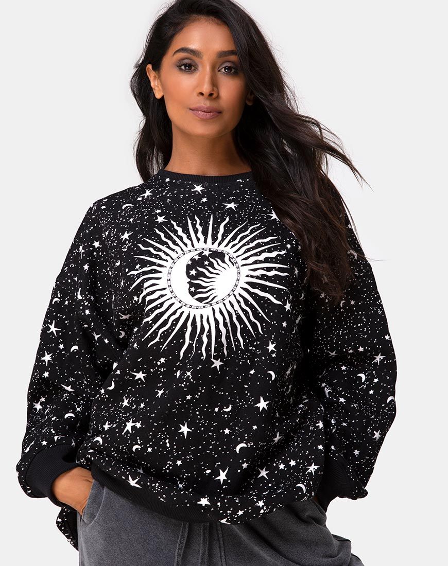 Felpa Shine in Black Cosmos