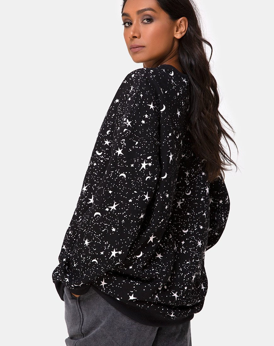 Felpa Shine in Black Cosmos