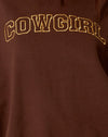 Mogano profondo con ricamo Cowgirl in oro