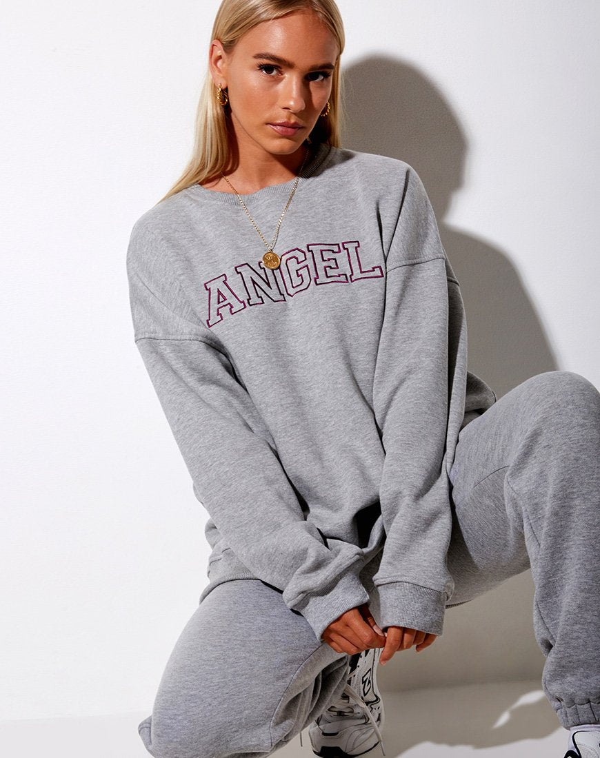 Immagine di Glo Felpa in Greymarl Angel Embro in Burgundy