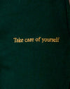 Verde bottiglia con ricamo Take Care Of Yourself