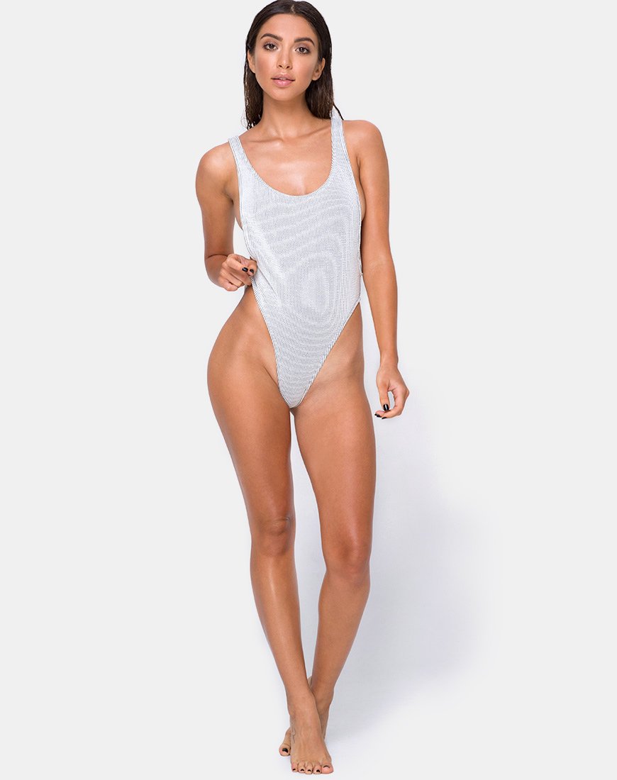 Immagine di Goddess Swimsuit in Crinkle Rib Bianco